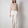 Habillement LES COPAINS Pantalons Wide Flare | Pantalon Flare Fit Bianco