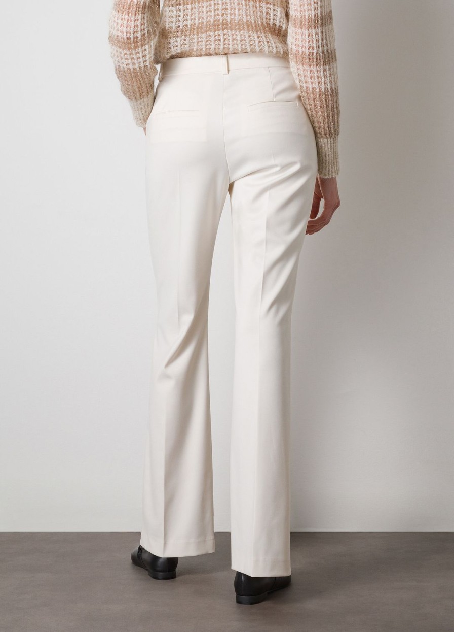 Habillement LES COPAINS Pantalons Wide Flare | Pantalon Flare Fit Bianco