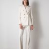 Habillement LES COPAINS Blazers | Blazer Blanc Laiteux Croise Biancolatte