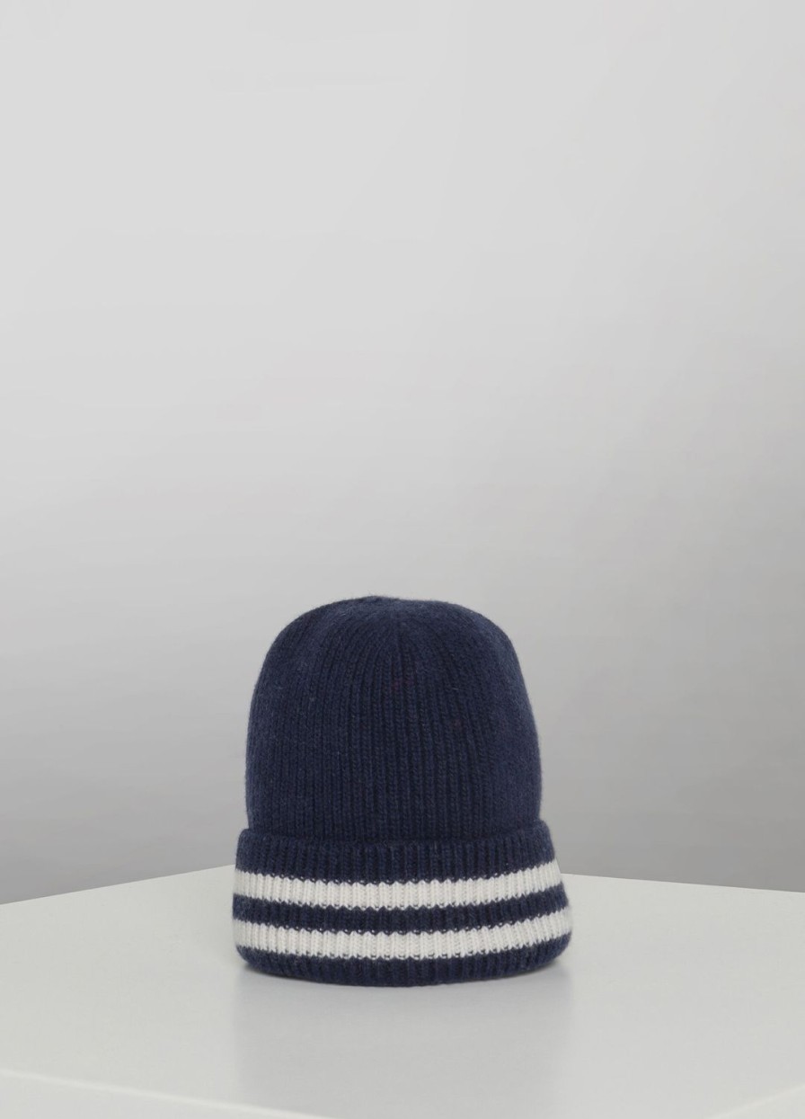 Accessoires LES COPAINS | Bonnet Beanie En Cachemire Melange Blunavy