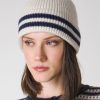 Accessoires LES COPAINS | Bonnet Beanie En Cachemire Melange Bianco