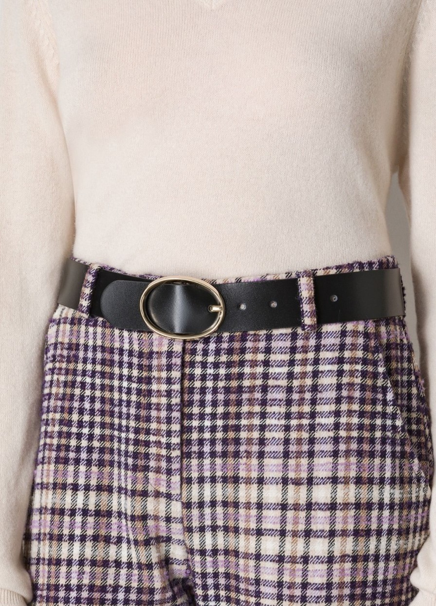 Accessoires LES COPAINS | Ceinture En Cuir Veritable Marronetestadimoro