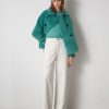 Habillement LES COPAINS Pantalons Palazzo | Pantalon Palazzo En Twill 100 % Coton Bianco