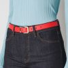 Accessoires LES COPAINS | Ceinture En Cuir Veritable Rosso