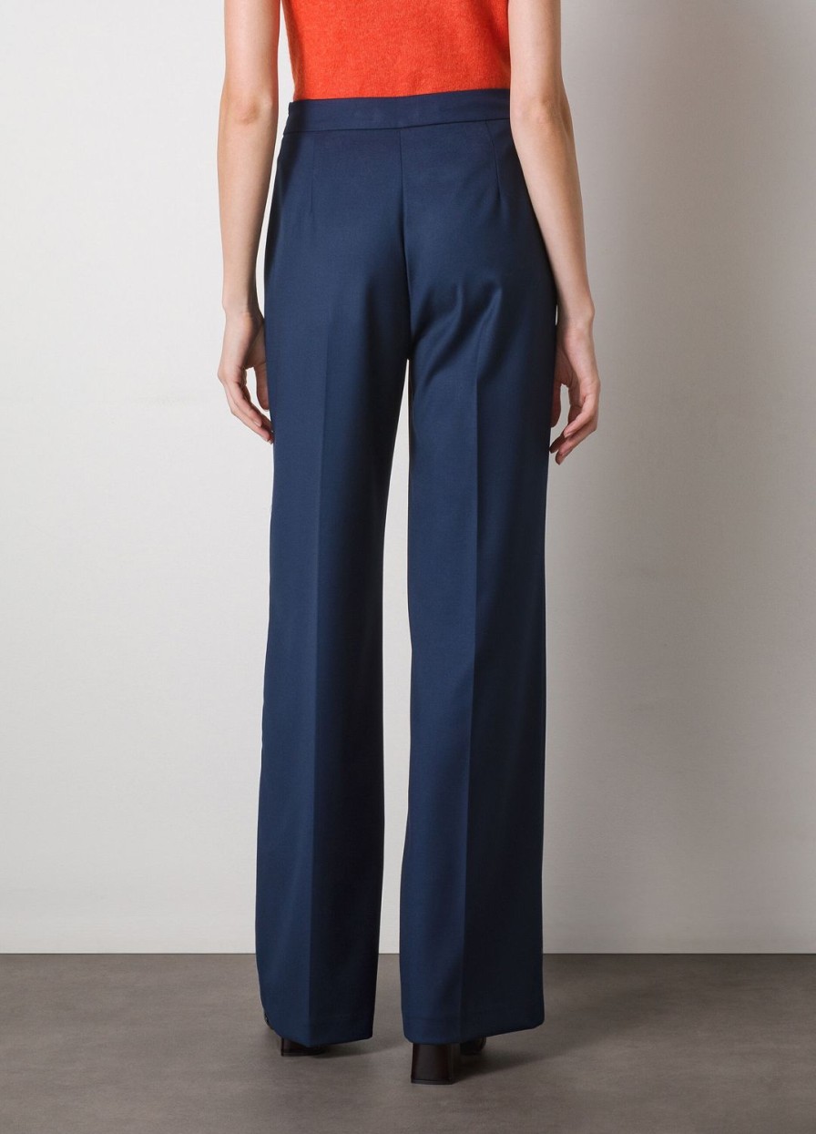 Habillement LES COPAINS Pantalons Palazzo | Pantalon Palazzo Avec Boutons Blunavy