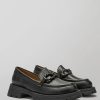 Chaussures LES COPAINS | Mocassins Chunky En Cuir Ecologique Nero