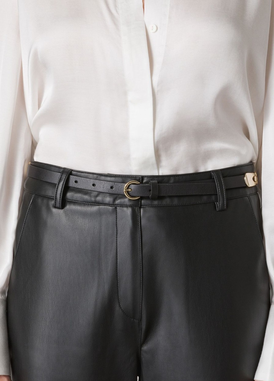 Accessoires LES COPAINS | Ceinture En Cuir Veritable Nero