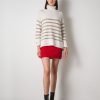 Habillement LES COPAINS Tricots | Pull Raye En Laine Vierge Melangee Biancomarrone