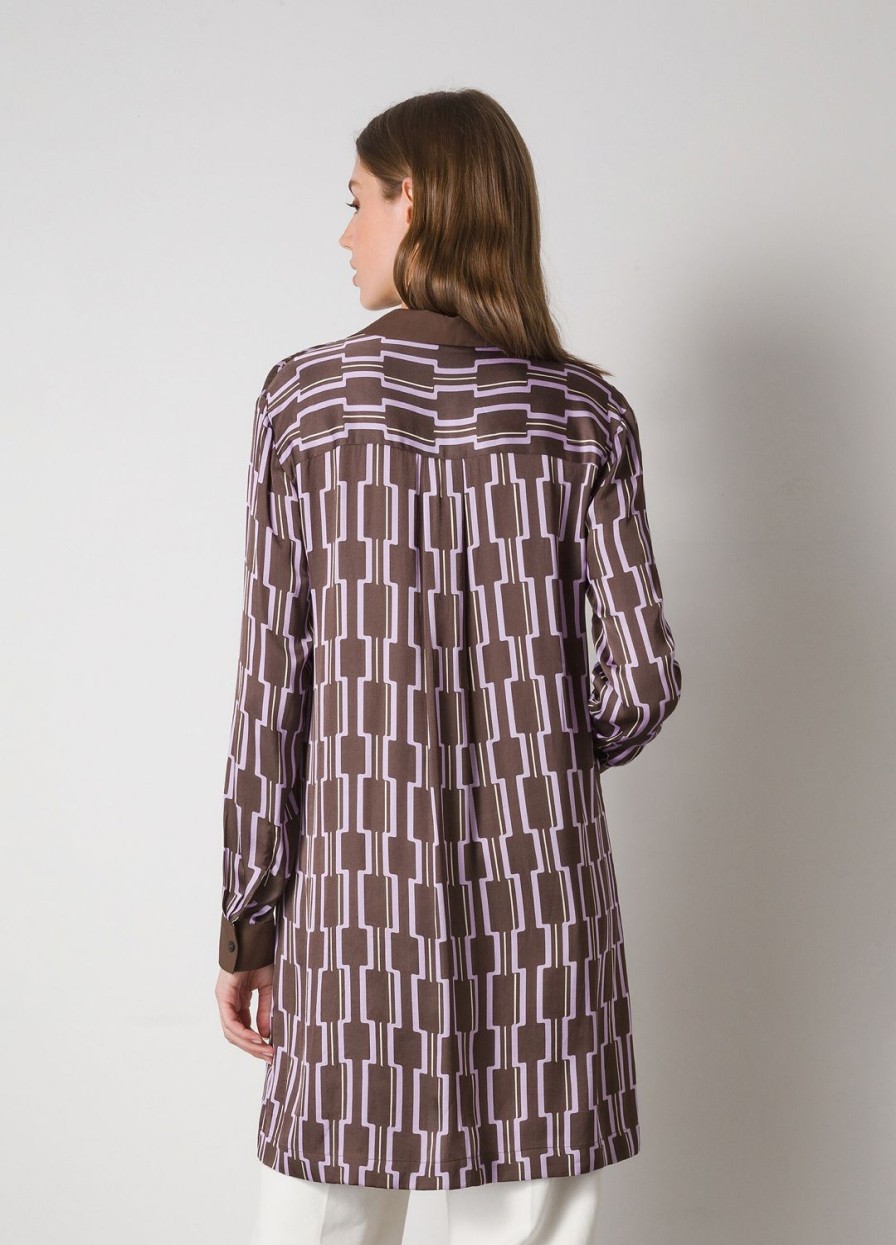 Habillement LES COPAINS Robes Courtes | Robe Courte A Motif Geometrique Violalilla