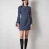 Habillement LES COPAINS Robes Courtes | Robe Courte Avec Taille Froncee Biancoblu