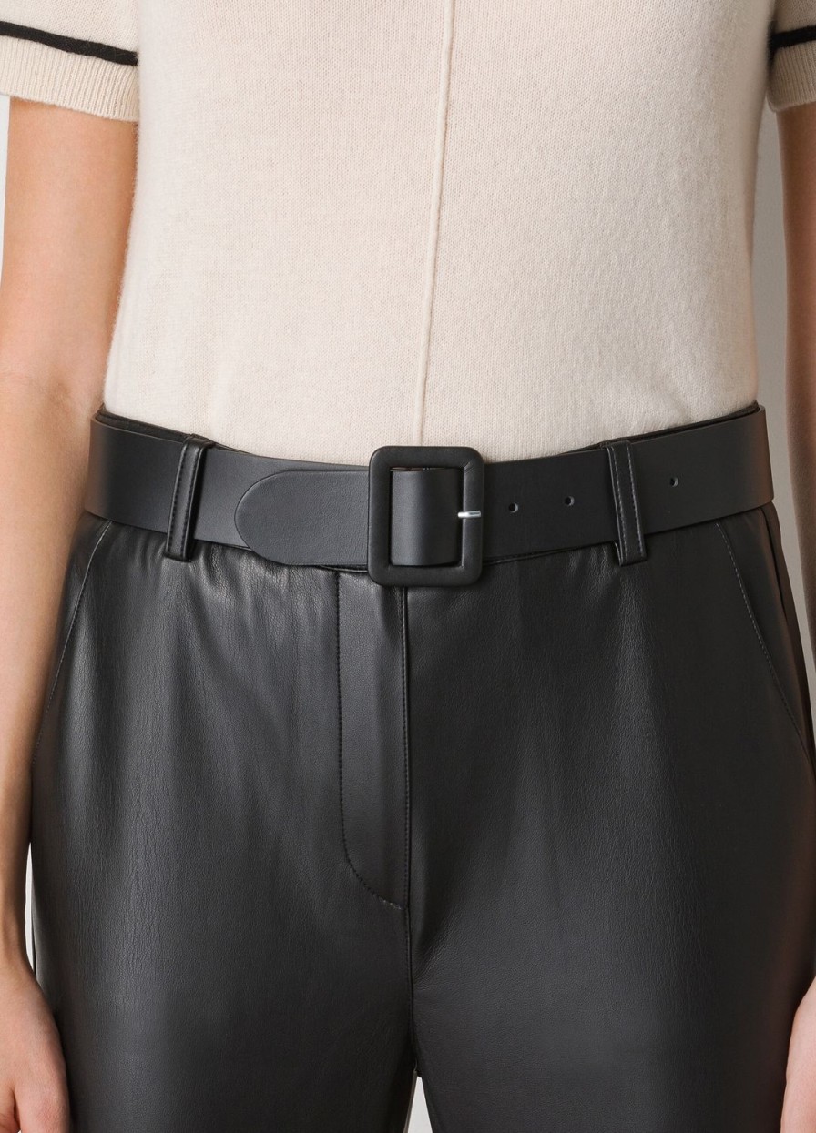 Accessoires LES COPAINS | Ceinture En Cuir Veritable Nero