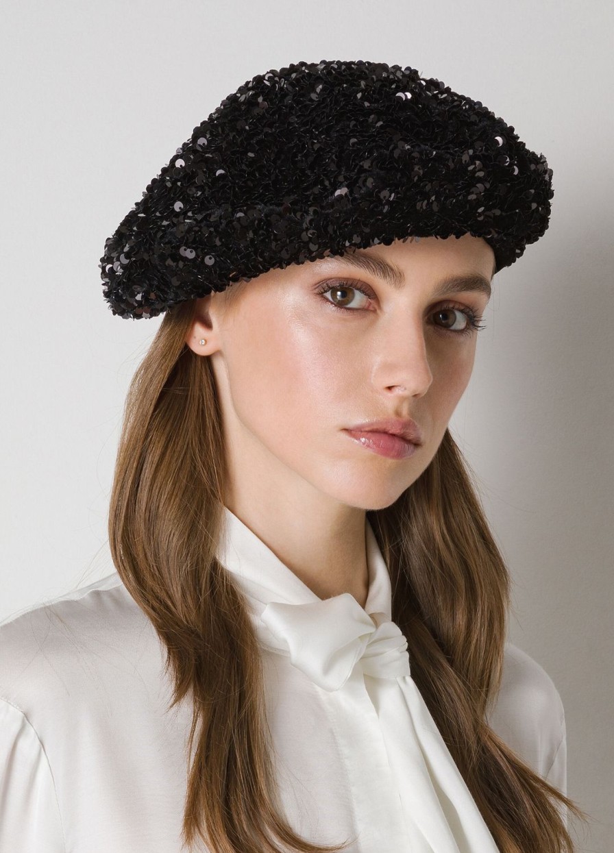 Accessoires LES COPAINS | Beret A Paillettes Nero