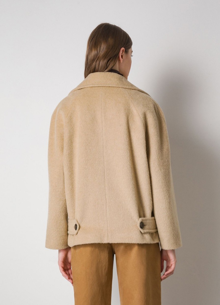 Habillement LES COPAINS Manteaux | Manteau Camel En Laine Melangee Beigescuro