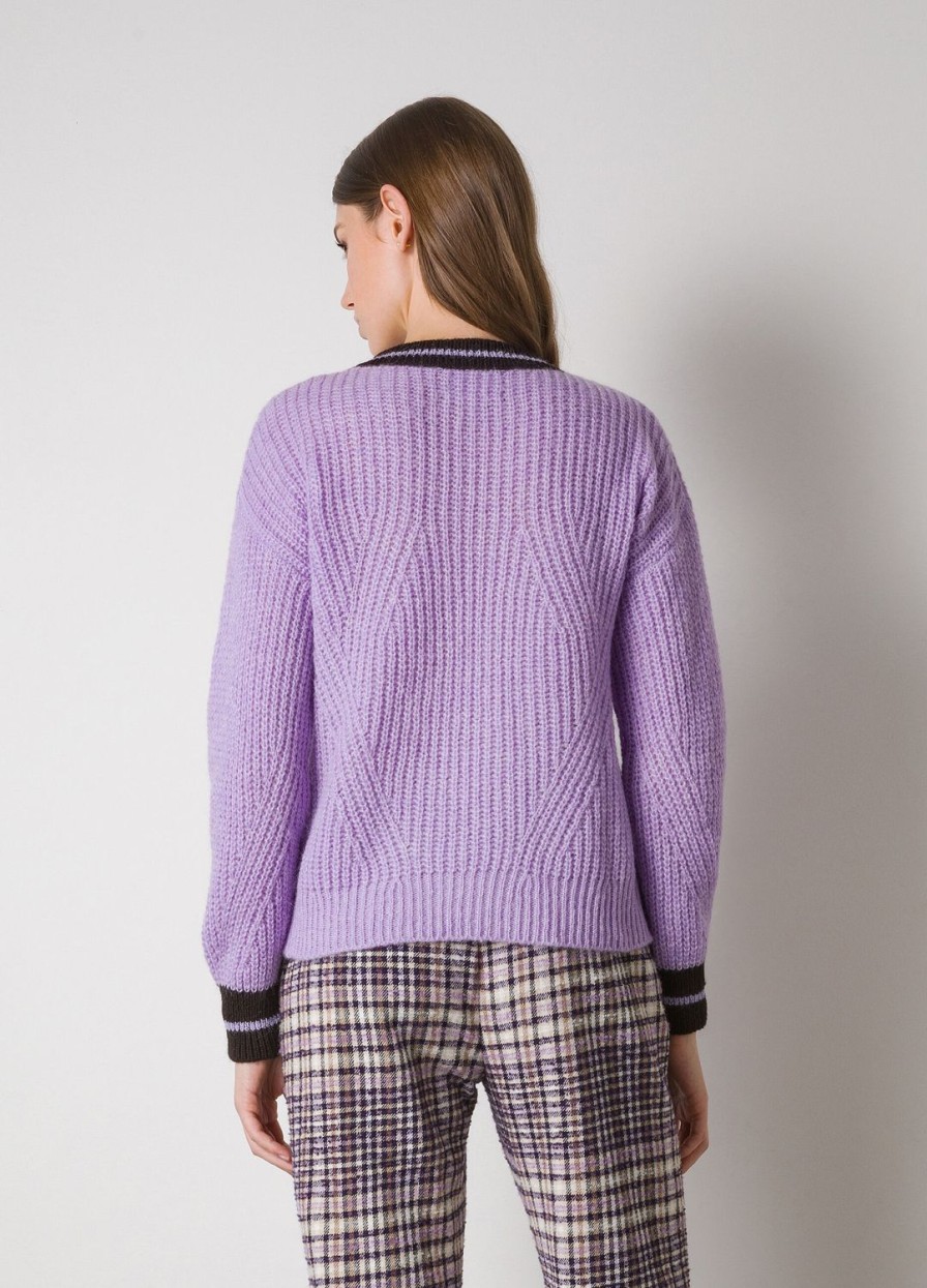 Habillement LES COPAINS Tricots | Pull En Maille En Laine Et Mohair Melanges Violalilla