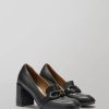 Chaussures LES COPAINS | Mocassins A Talon En Cuir Ecologique Nero